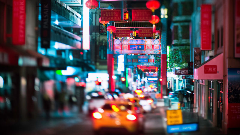 Chinatown Melbourne at night