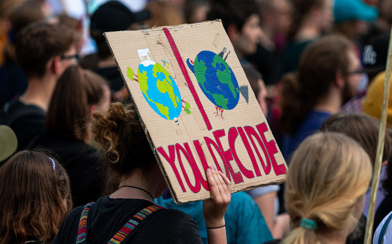 Climate demonstration - your choice sign