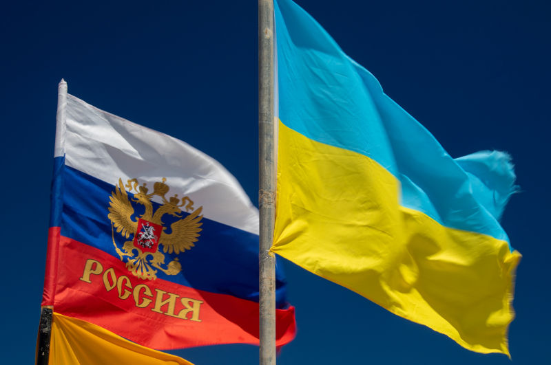 Flag of Russia and Ukraine