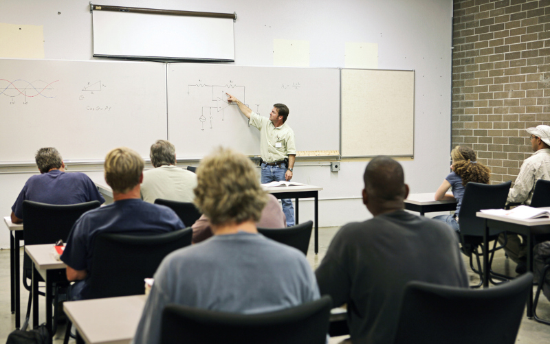 Post secondary education classroom