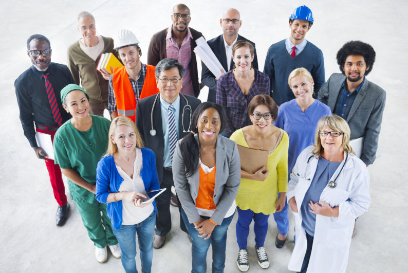 Group of Diverse Multiethnic People with Various Jobs