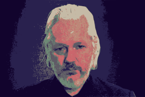 Digital Artwork of Julian Assange.