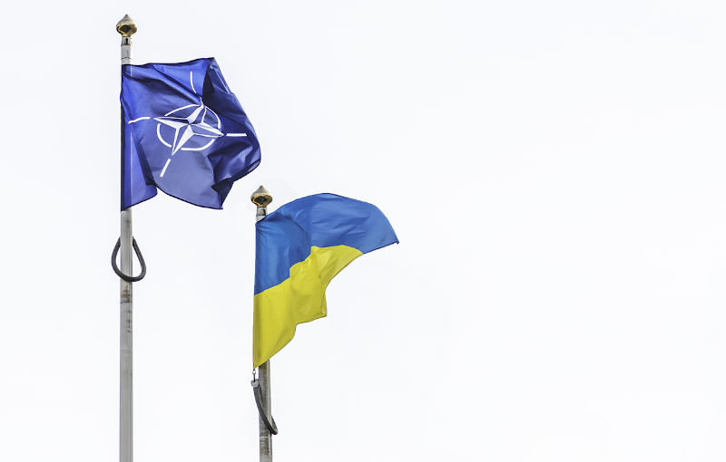 Flag of NATO and Ukraine