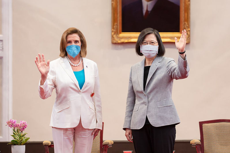 Pelosi And Tsai Wave Hands