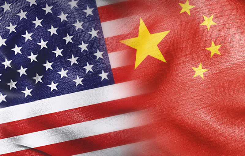 USA China flags