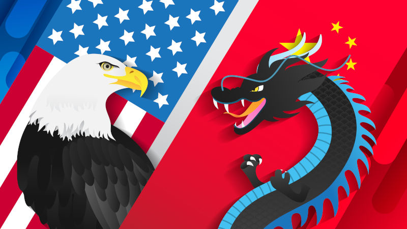 Eagle VS Dragon cartoon