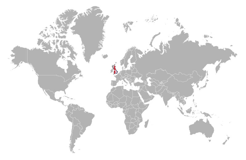 England Australia distance apart on detailed world map.