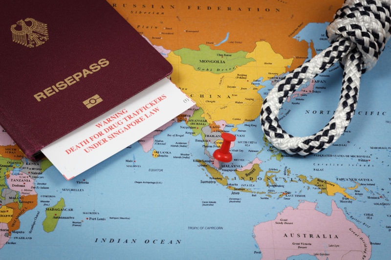 Women On Death Row In Singapore How Gender Discriminations Create A   Singapore Asia Map Passport Hangmans Knot And Immigration Card With Death Penalty Warning For Drug Traffickers. The Death Penalty Is Mandatory For Certain Aggravated Drug Trafficking Offences. 