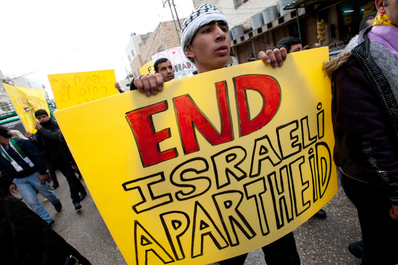 Palestinians demonstrate against Israeli occupation in Hebron