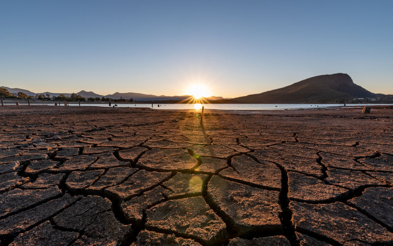 Sunset over a dry part of Lake Moogerah-image-iStock