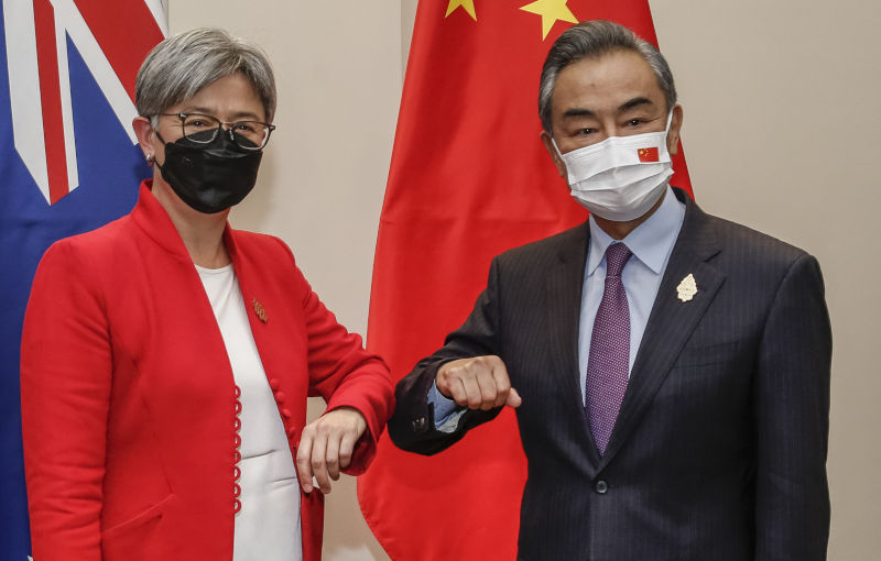 Australian Foreign Minister Penny Wong and Chinese Foreign Minister Wang