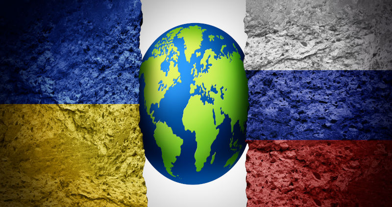 Russia and Ukraine global impact as a war between the Ukrainian and Russian nations