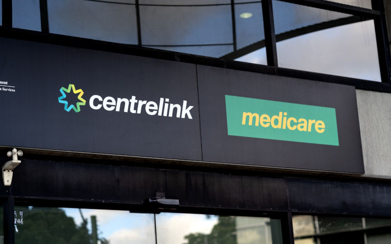 Sign of Centrelink and Medicare Office in Chatswood.SYD