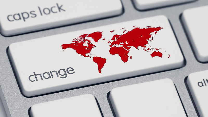 Red world and the word change on keyboard button-image: iStock