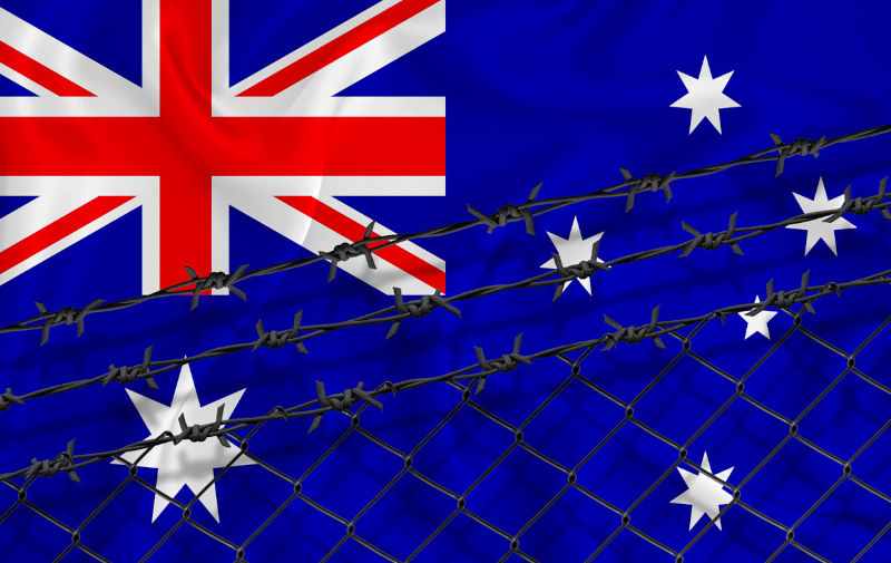 Asylum barbed wire and the Australian flag image: iStock