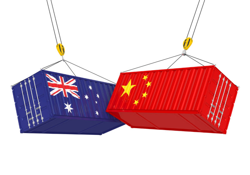 China and Australia Cargo Containers.