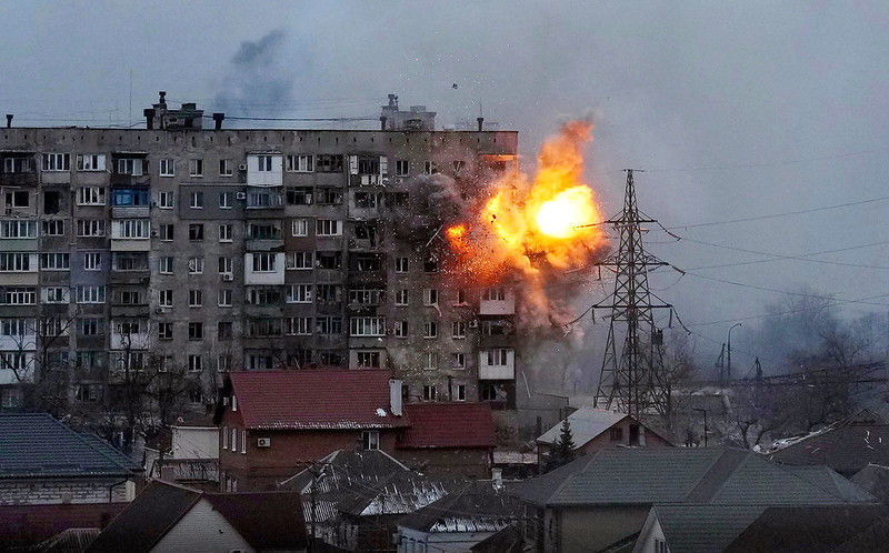 Friday, March 11 - Ukraine Under Attack bomb building blast.