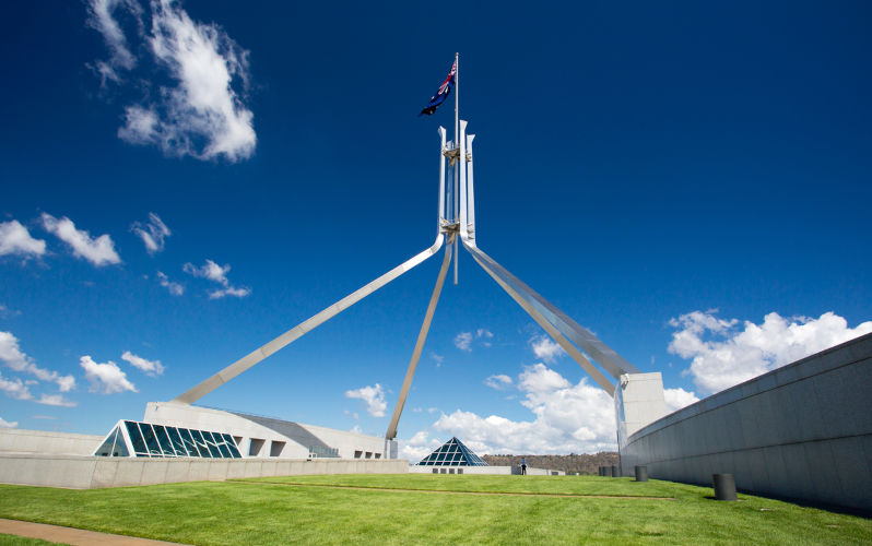 Parliament of Australia in Canberra, Australian Capital Territory, Australia.