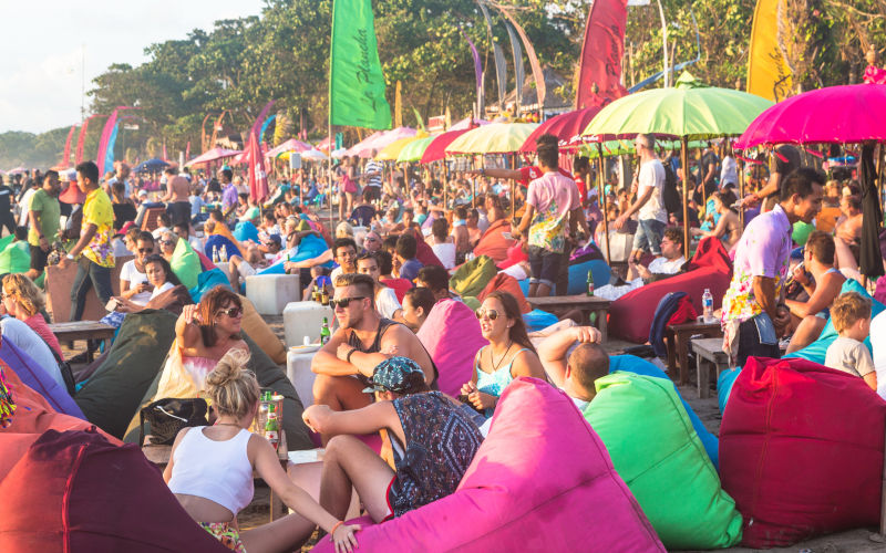 Seminyak beach, just north of Kuta, in Bali.