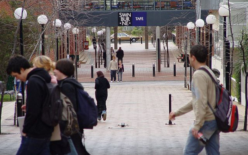 View of the TAFE buildings from Swinburne University, Hawthorn campus.