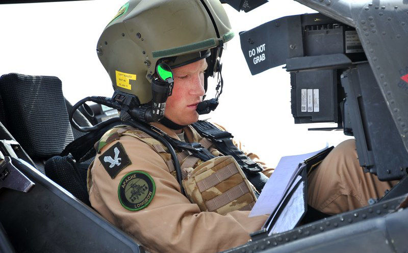 Prince Harry on a Training Exercise for Apache Helicopter.