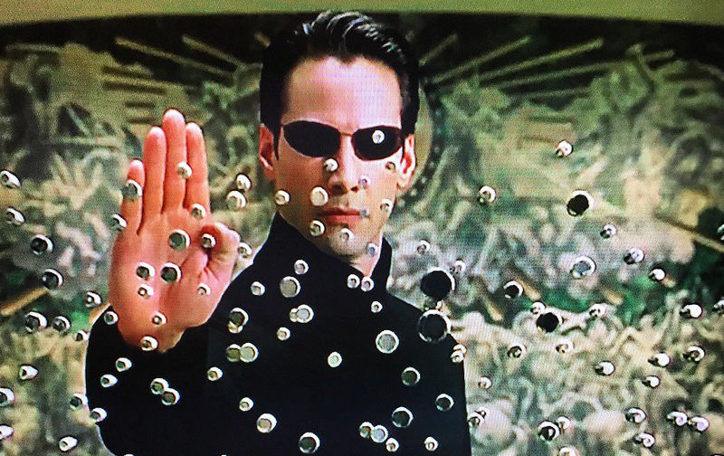 The Matrix TV shot bullet stop