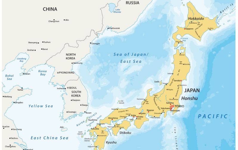 Map of Asian Island State Japan