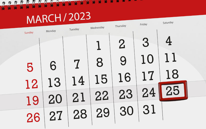 Calendar 2023, The date of the State Election.