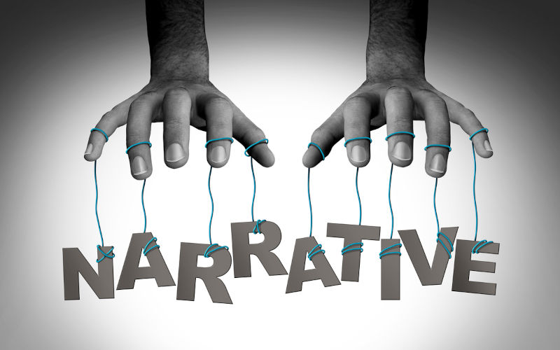 Controlling the narrative media manipulation or directing the conversation as censorship or political persuasion to control the story as a symbol of a powerful puppet master.