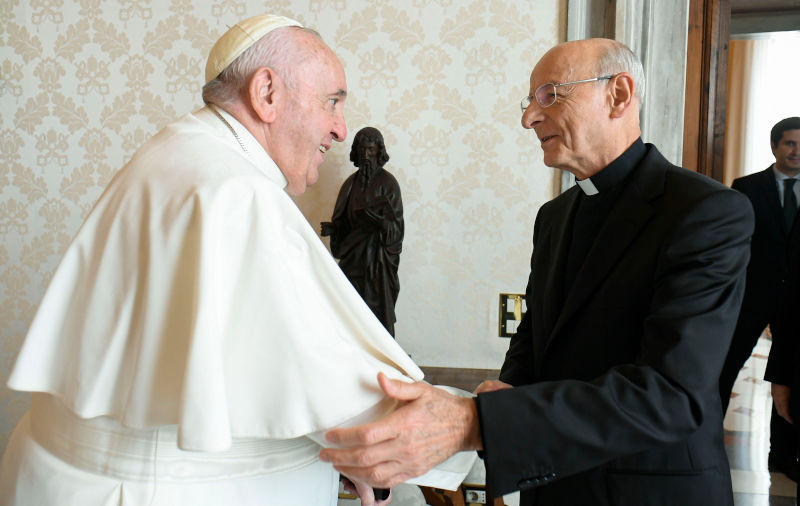 2KPEFBK Italy, Rome, Vatican, 2022/11/29 .Pope Francis receives in audience Monsignor Fernando Ocariz Brana, Prelate of Opus Dei at the Vatican . Photograph by Vatican Mediia / Catholic Press Photos . RESTRICTED TO EDITORIAL USE - NO MARKETING - NO ADVERTISING CAMPAIGNS.