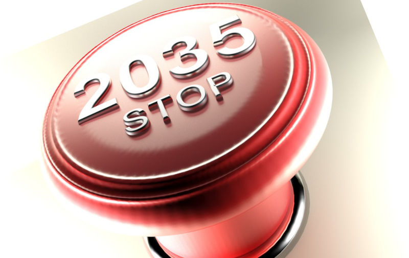 2035 STOP on red emergency push button.