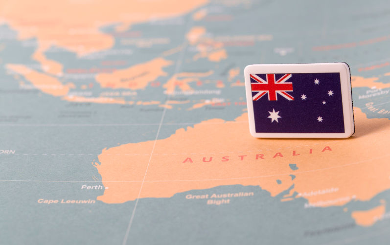 World flags,little flags of different countries, Australia flag.