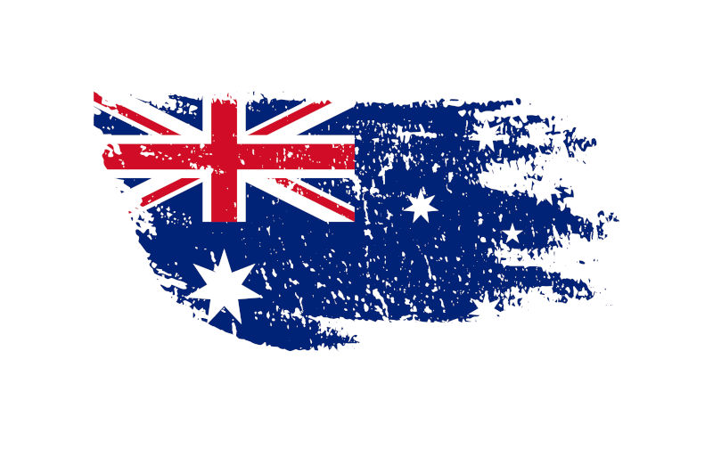 Australian flag illustration. Vector Australian flag shaped like US continent Image:iStock / olegback.