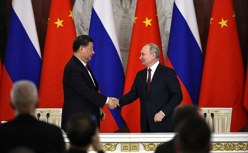 President of Russia Vladimir Putin and President of the People’s Republic of China Xi Jinping made statements for the media following the Russian-Chinese talks. 21 March 2023