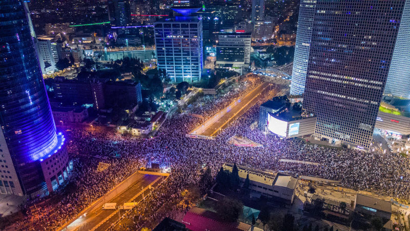 The-2023-Israeli-anti-judicial-reform-protests-Tel-Aviv-4,3,2023. Image: iStock The 2023 Israeli anti-judicial reform protests Tel Aviv 4,3,2023