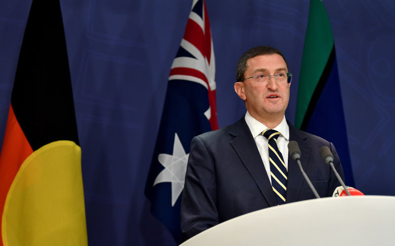 Julian Leeser speaks to media during a press conference in Sydney, Tuesday, April 11, 2023. Shadow attorney-general Julian Leeser has resigned from shadow cabinet and will sit on the backbench after the Liberals resolved to oppose the voice referendum. (AAP Image: AAP /Bianca De Marchi NO ARCHIVING