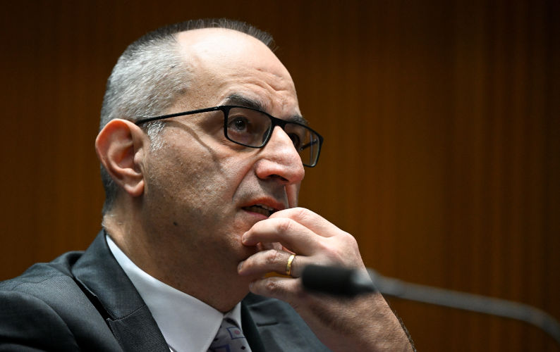 Secretary of the Home Affairs Department Mike Pezzullo speaks during Senate Estimates at Parliament House in Canberra, Monday, May 22, 2023. Image: AAP Image: AAP /Lukas Coch