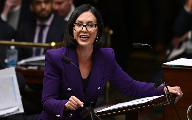 NSW Education Minister Prue Car speaks during question time at NSW Parliament in Sydney, Wednesday, May 10, 2023. (AAP Image/Dan Himbrechts) NO ARCHIVING