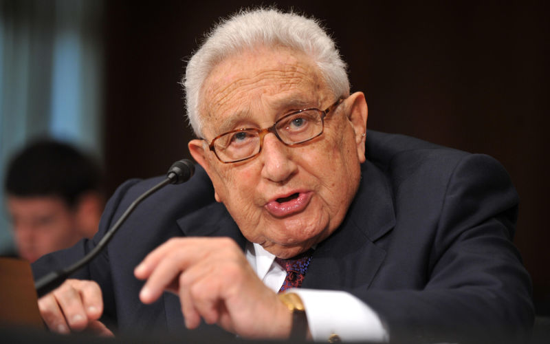 W0FR57 Former Secretary of State Henry Kissinger testifies before a Senate Foreign Relations Committee hearing on the role of strategic arms control in the post-cold war world focusing on the U.S. Russia Strategic Arms Reduction Treaty, in Washington on May 25, 2010. Image: Alamy/ UPI/Kevin Dietsch