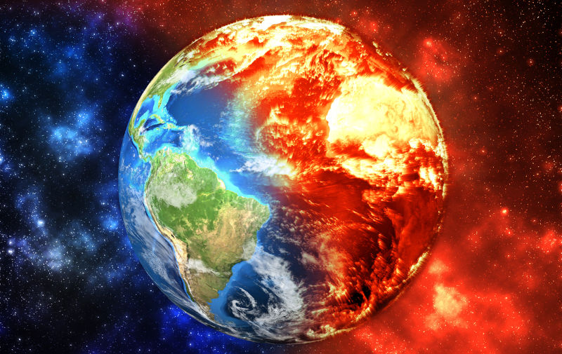 Planet Earth - ecology concept, global warming concept, the effect of environment climate change.