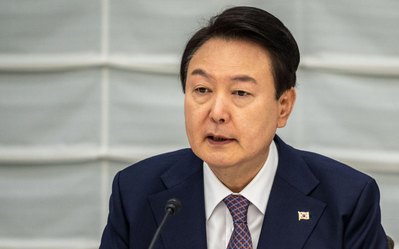 Tokyo, Japan. 17th Mar, 2023. South Korea's President Yoon Suk Yeol attends a meeting between the Japan Business Federation, or Keidanren, and South Korean business leaders during a Japan-Korea Business Roundtable meeting in Tokyo on March 17, 2023. Image: Alamy © POOL via ZUMA Press Wire) EDITORIAL USAGE ONLY!