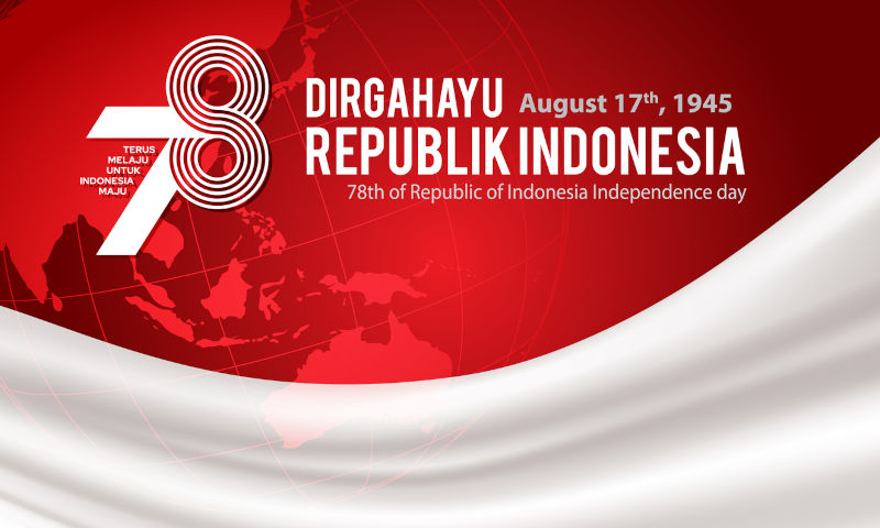 Indonesia independence day 17 august concept illustration. 78 years Indonesia independence day.