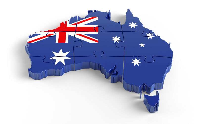 Flag Colours Puzzle Australia Map Design