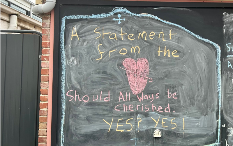 A-statement-from-the-Heart-wrote-on-black-board. Image: Supplied A statement from the Heart wrote on black board.