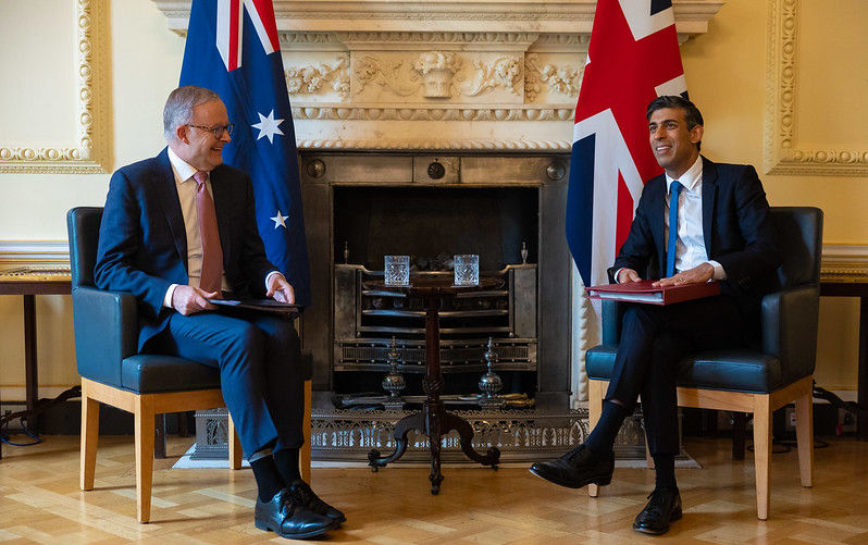 The Prime Minister hosts the Prime Minister of Australia 05/05/2023. London, United Kingdom. The Prime Minister Rishi Sunak hosts the Prime Minister of Australia Anthony Albanese in 10 Downing Street. Picture by Simon Walker / No 10 Downing Street