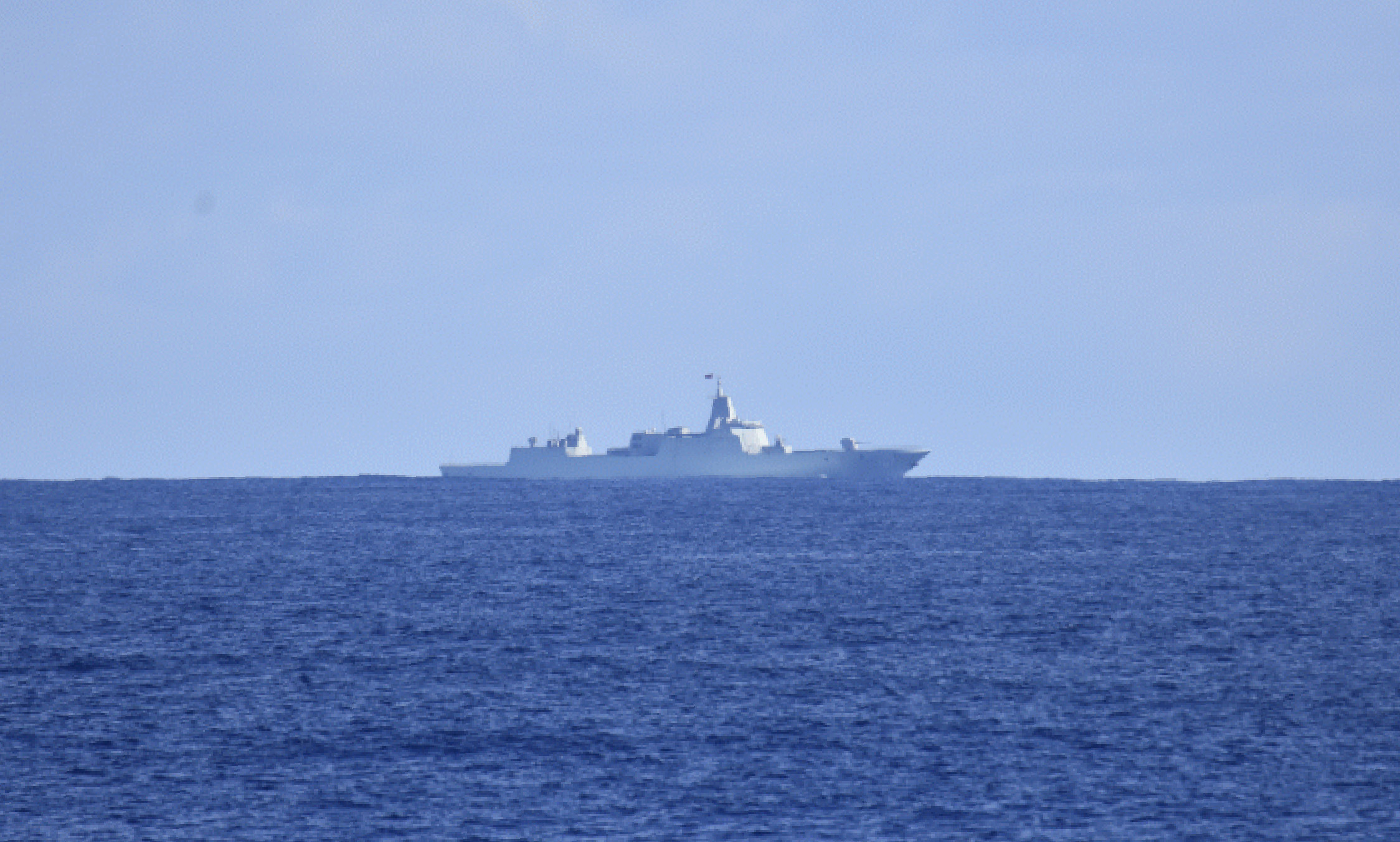 A supplied image obtained on Wednesday, February 26, 2025, of a Chinese Naval Ship in the Tasman Sea, in international waters about 350 nautical miles northeast of Australia’s Bass Strait . Image:AAP Image/Supplied by New Zealand Defence Force EDITORIAL USE ONLY
